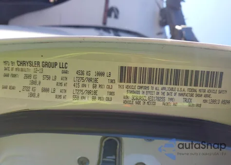 2014 Ram 2500 Tradesman z USA, uszkodzony, nr VIN 3C6UR5CL4EG178255